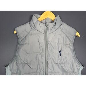Tasc Performance Mens Medium Players Golf Gray Quilted Full Zip Golf Puffer Vest